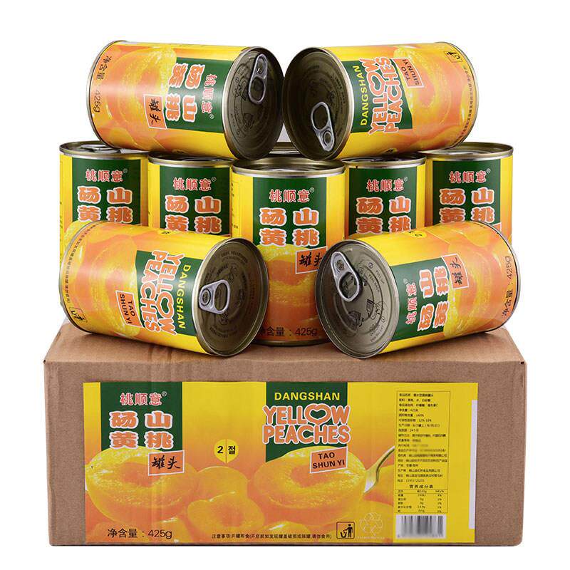 桃顺意黄桃罐头整箱425g砀山特产办公室休闲 零食新鲜水果罐头5罐
