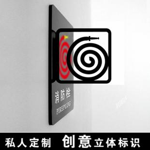 消防标识 安全标牌 消防栓提示牌 创意双面消防标牌消火栓标识牌
