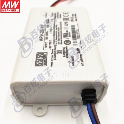 明纬防水LED电源APV-25-15 25W 15V1.68A 恒压输出 防护等级IP42