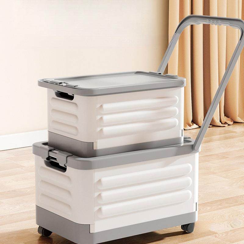 收纳箱书箱学生用教室装书本整理收纳盒带轮子拉杆可折叠储物箱子
