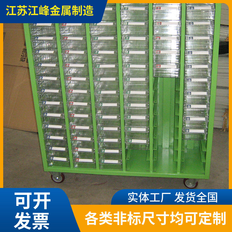 加厚二斗双门开工具柜五金零件收纳柜带轮可移动汽修工具存放摆置
