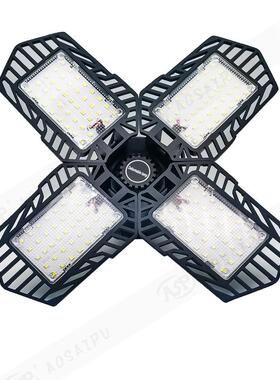 LED叶子灯e27吊灯黑色钢铁材质可折叠四叶灯宽压室内高亮灯泡螺口