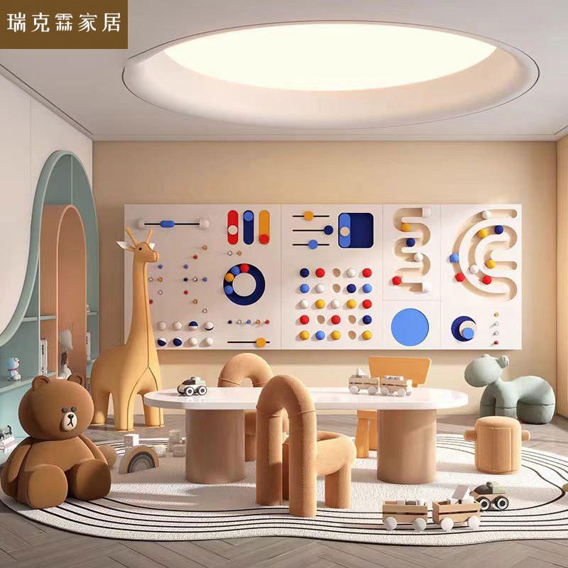 售楼部处桌椅组合架空层儿童区创意手工绘画桌学习桌玩乐桌