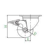 CHJSS65A 2.5寸不锈钢刹车 低重心米思米MISUMI低重心脚轮