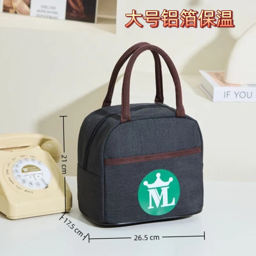 绿色防水铝箔纸手提饭盒袋学生上班族小便当包大容量装餐包野餐袋