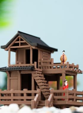 中国古建筑水陆缸鱼缸假山盆景装饰摆件园林景观摆件