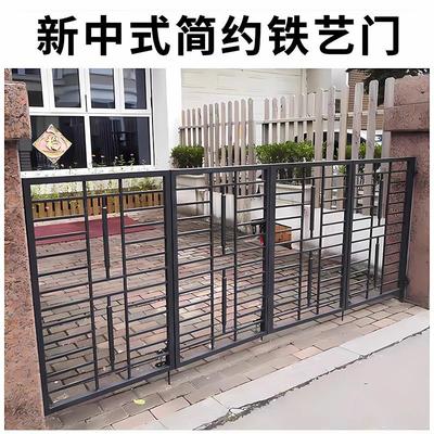 户外庭院门铁艺大门四折门别墅花园小门院子小铁门定制栅栏门家用