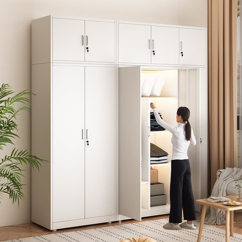 金属印花衣柜2025新款家用卧室小户型儿童房大容量收纳柜收纳衣橱