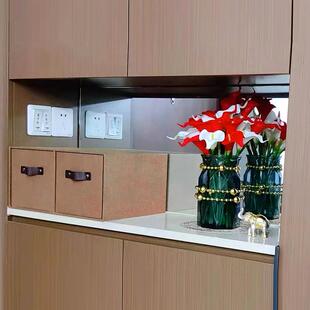 玄关收纳盒桌面抽屉式收纳柜入门口木质钥匙口罩储物盒书架整理盒