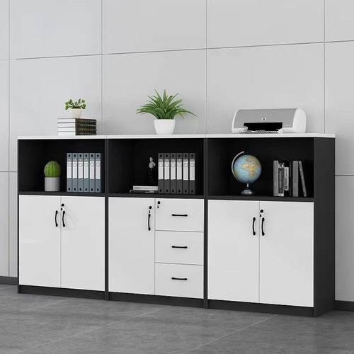 办公室打印机柜文件柜矮柜长条落地边柜带锁带抽屉员工收纳储直销