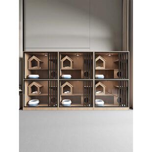 猫别墅实木猫笼宠物店玻璃猫繁殖柜展示柜寄养柜猫舍定制猫柜