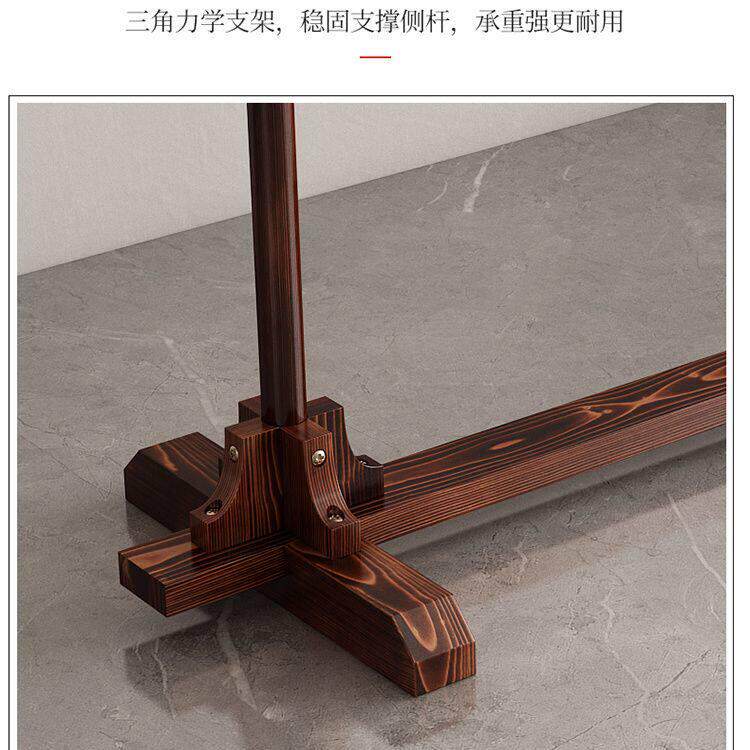 汉服独立展示架彷古衣架秀禾服展示架新中式实木衣架落地立式头饰