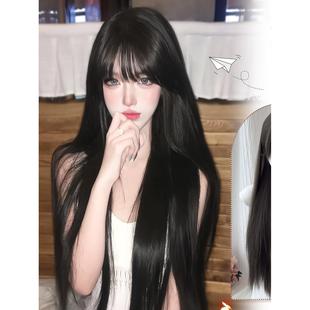 甜心兔假发女75cm黑长直jk自然日常lolita全头套假发 初恋告白
