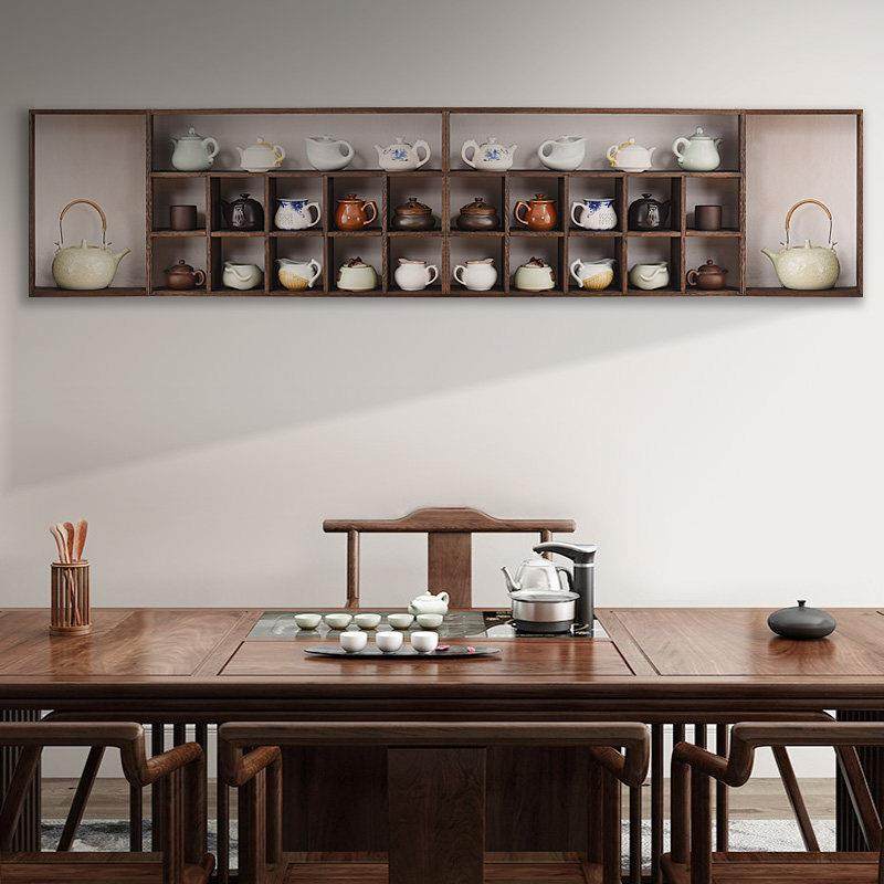 实木博古架置物架客厅壁挂格子架茶杯架多宝阁展示茶壶茶具柜挂墙,住宅家具,多宝格/博古架,淘宝优惠券,粉丝福利购,淘宝优惠卷
