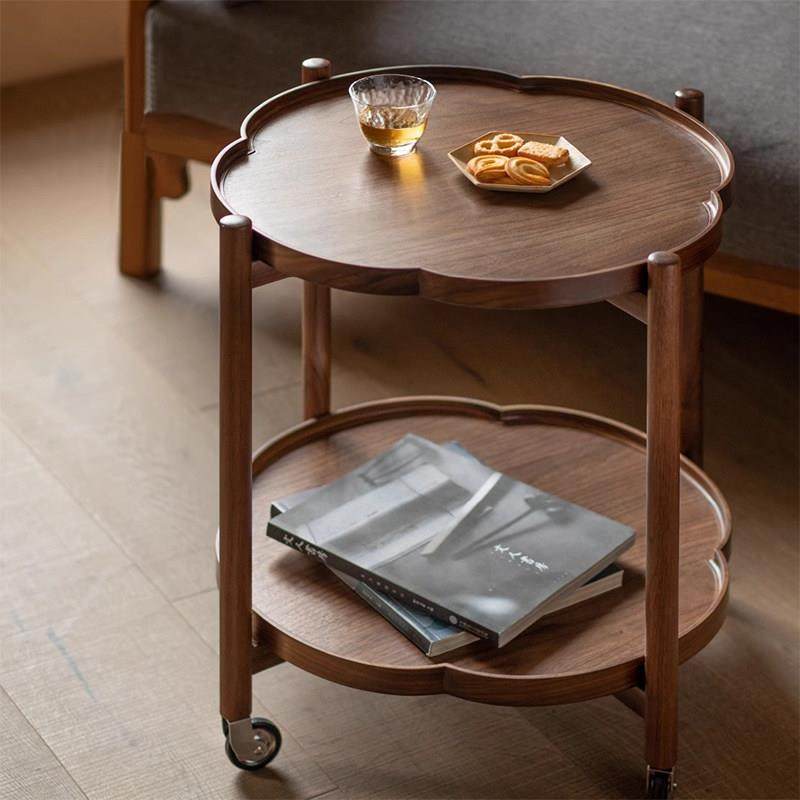 黑胡桃之家/北美黑胡桃木实木角几新中式客厅沙发可移动茶几边几