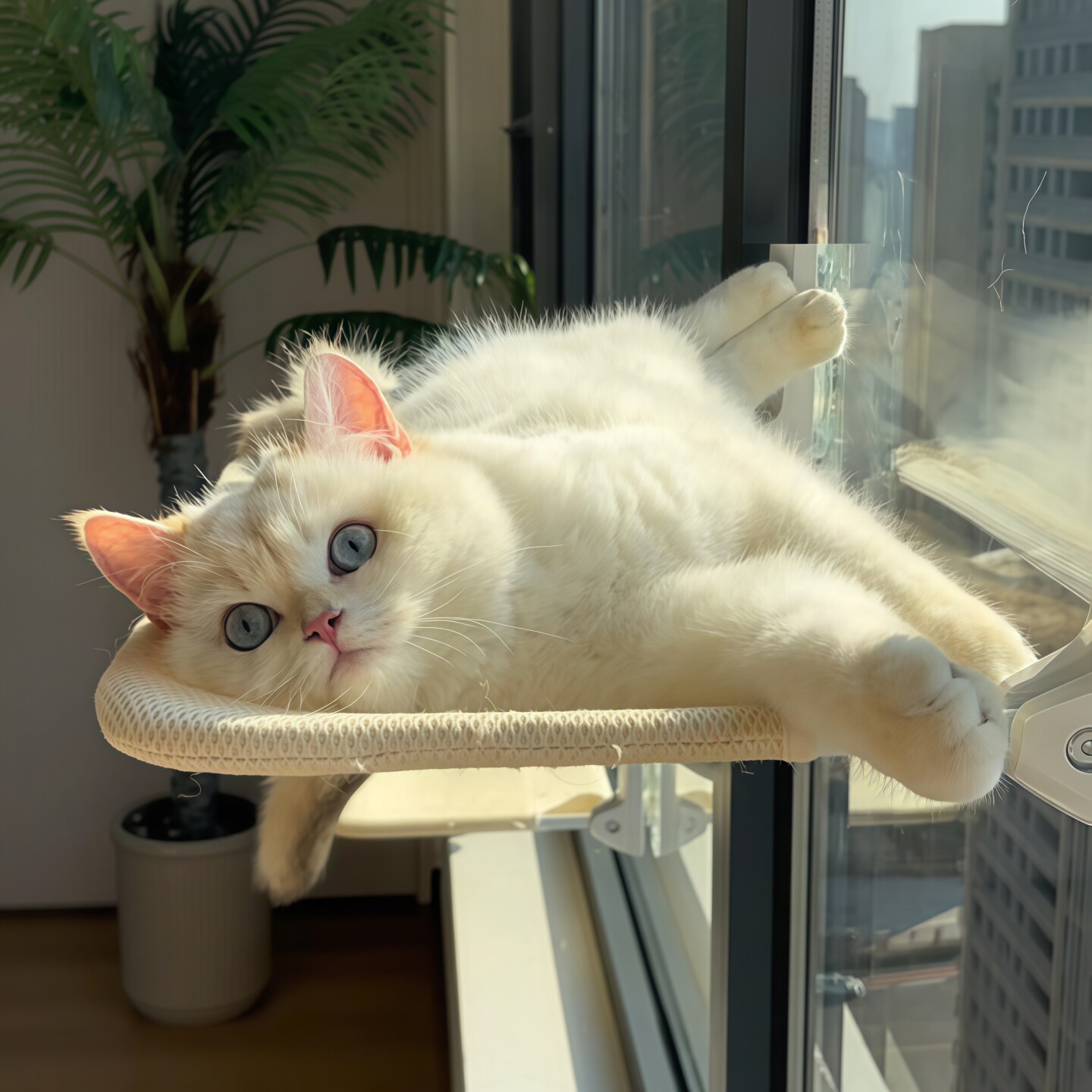 窗户玻璃免打孔强力吸盘猫吊床
