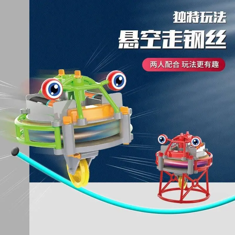网红不倒翁独轮车悬空走钢丝