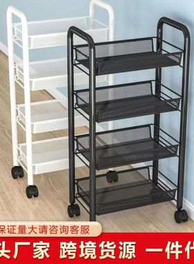 厨房置物架多层卫生间收纳架子落地多功能移动小推车零食果蔬菜篮