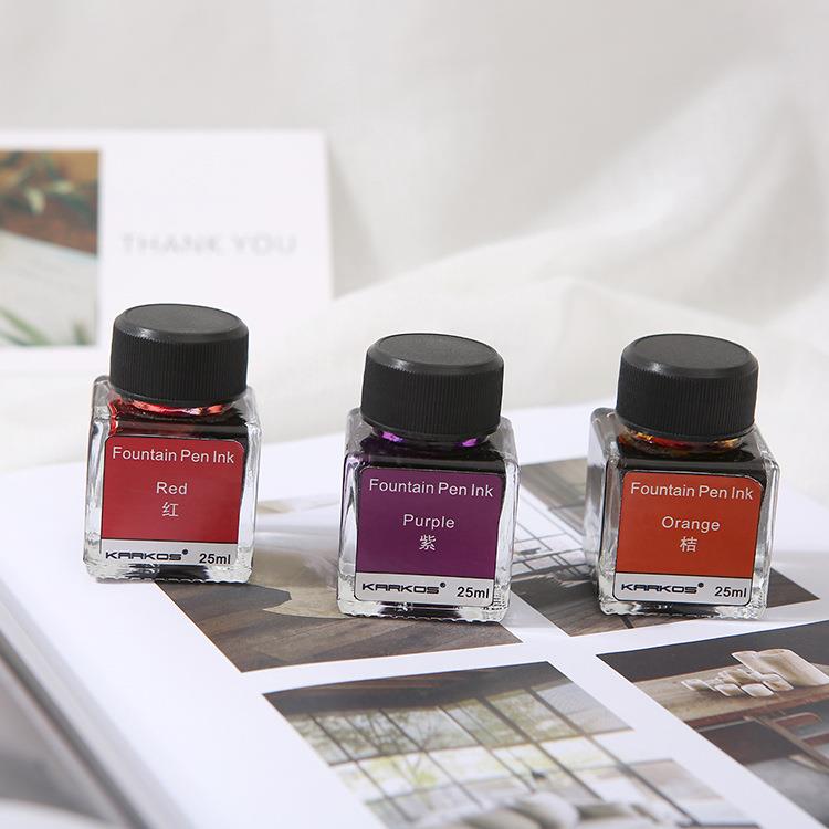 直销新款复古羽毛蘸水笔彩色墨水25ml 非碳素钢笔墨水10色 直供