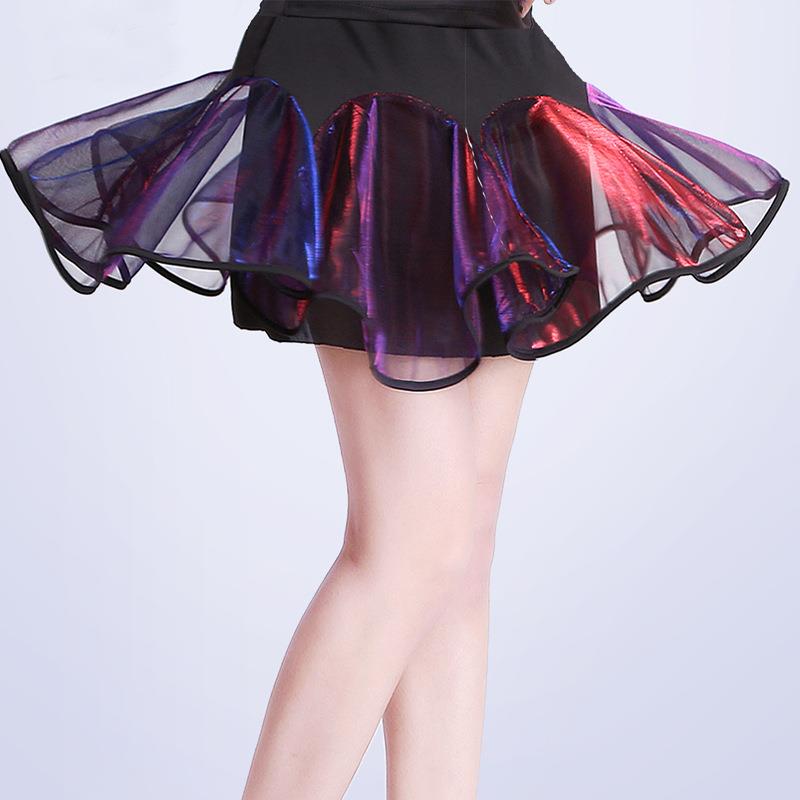 新款直销成人拉丁舞服装半身短裙子亮纱广场舞服装