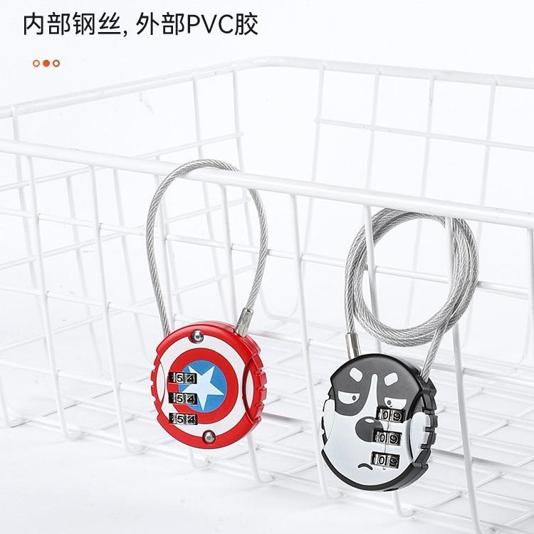 直销新款钢丝密码小型挂锁防盗高铁行李箱包健身房衣柜抽屉头盔防