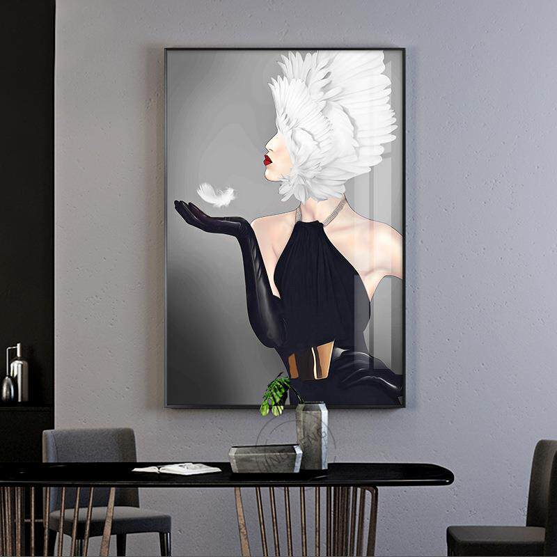 直销新款现代轻奢个性人物装饰画简约玄关走廊挂画时尚餐厅北欧客