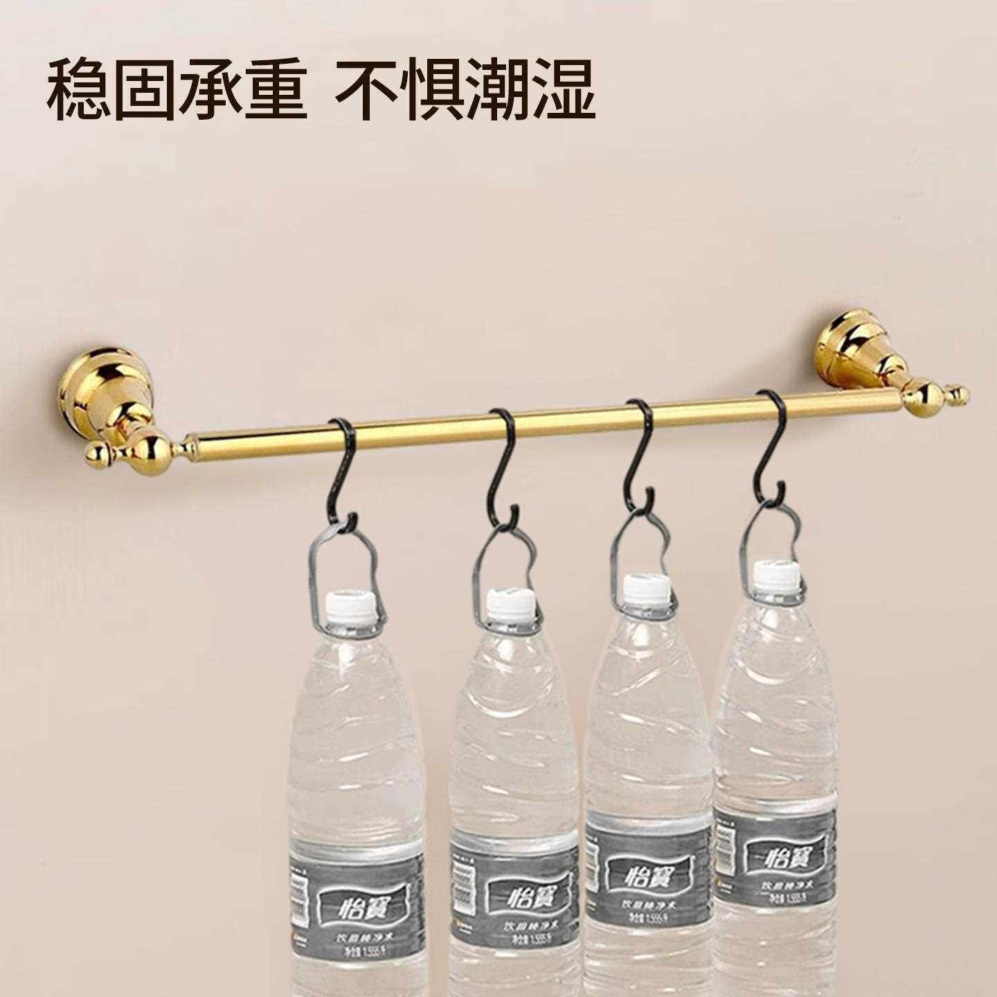 直销新款金色镀铬简欧美式毛巾架浴巾架套装浴室挂件简约复古卫浴