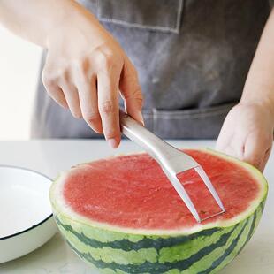 新款直销不锈钢水果分割器开西瓜切丁切块工具切西瓜神器家用挖果