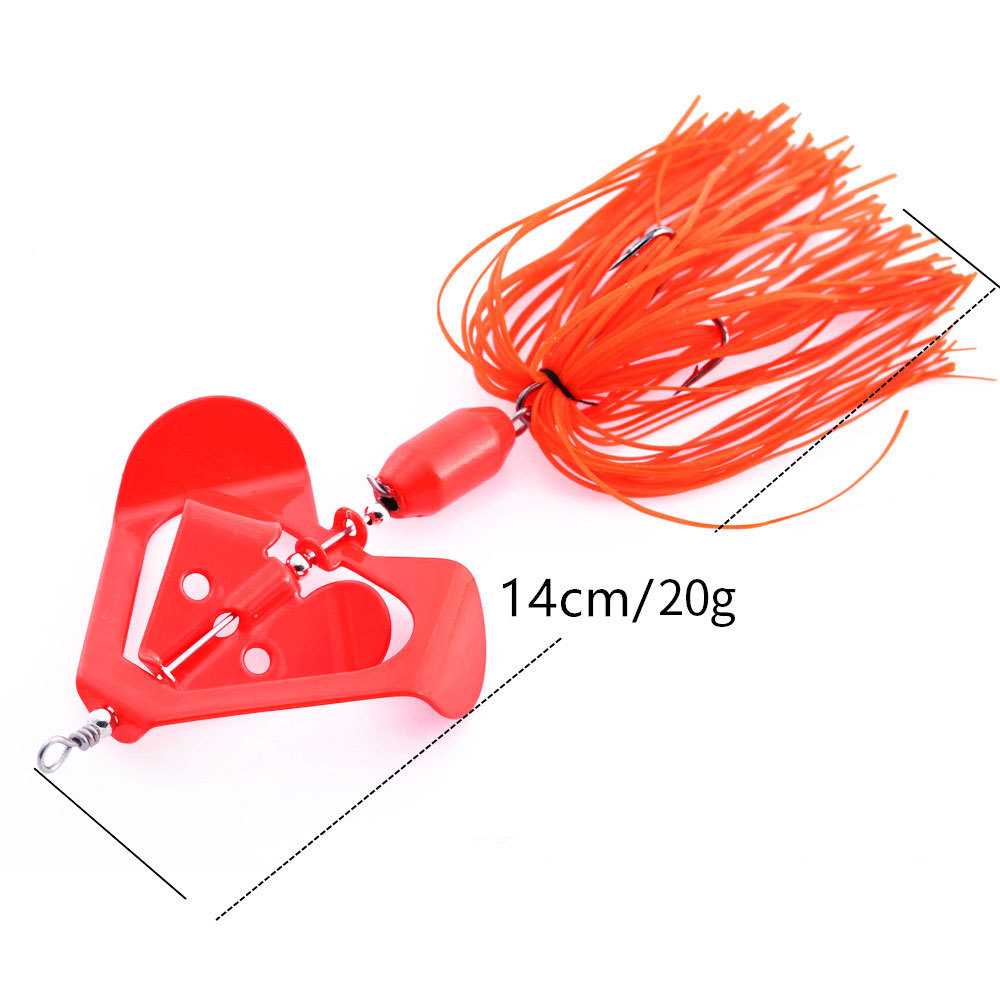 新款直销水面拖拉机20g BUZZBAIT路亚饵胡须佬复合旋转亮片撞水花