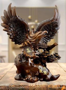 直销新款大展宏图老鹰摆件大鹏展翅仿木树脂雄鹰工艺品开业送礼品