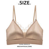 无钢圈防下垂收副乳舒适内衣 蕾丝三角杯文胸罩女式 SIZE AS法式