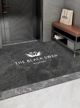 入户门地垫高级感皮革pvc可擦免洗裁剪地毯门口进门脚垫