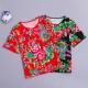 上衣东北大花布短袖 夏季 潮流男女纯棉圆领T恤民族风青年休闲半袖