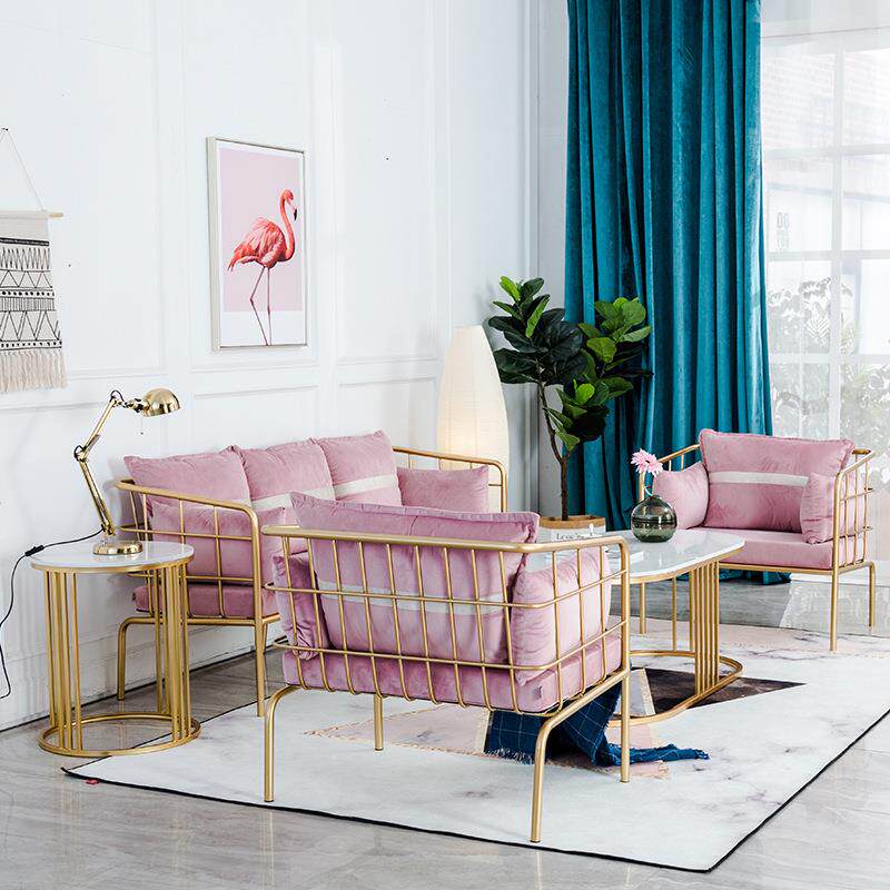 直销新款服装店铁艺小沙发工作室办公双人北欧单人ins网红款简约