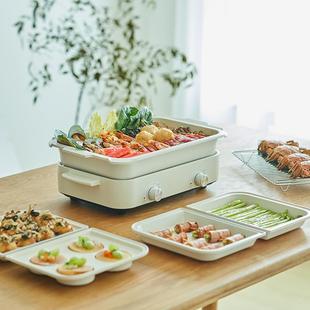 跨境110V多功能料理锅家用网红分体锅电火锅烤肉电煮锅烧 直销新款
