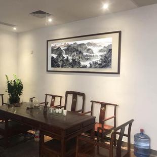 直销新款壮美河山新中式山水画客厅风景挂画背有靠山办公室大幅横