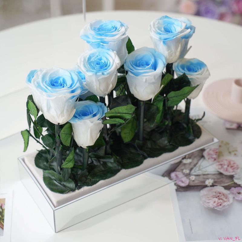 直销新款全国秒发源头生产七夕情人节庄园11玫瑰永生亚克力玫瑰花