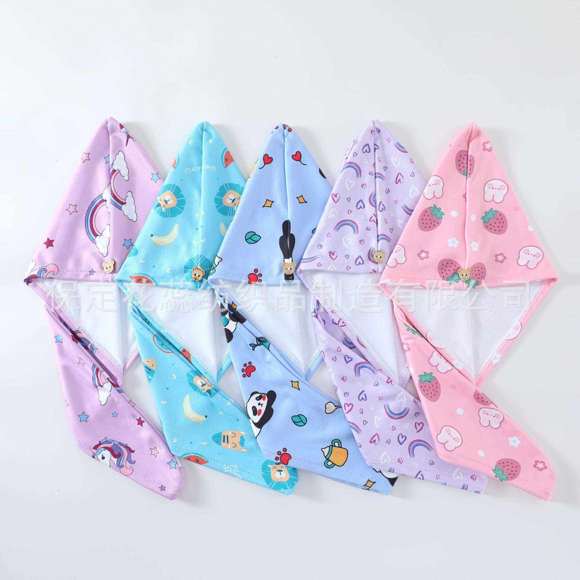 直销新款干发帽2024新款柔软速干数码印花超细纤维浴帽洗头擦头印