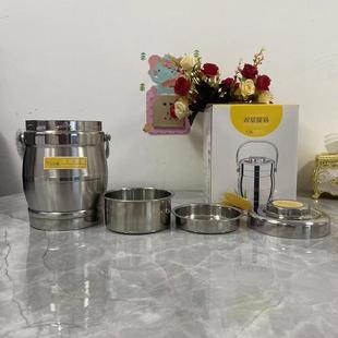 不锈钢家用保温提锅饭盒三层大容量双层真空焖烧饭桶闷烧 直销新款