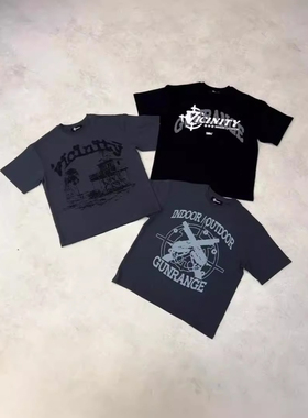 Y2kT恤街头服饰嘻哈字母图形打印大T恤新原宿时尚哥特短袖上衣男