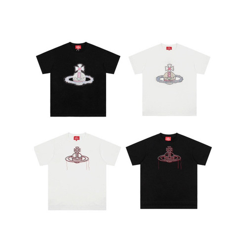 跨境美式潮流土星球印花短袖T恤宽松圆领上衣Earth PlanetT-shirt