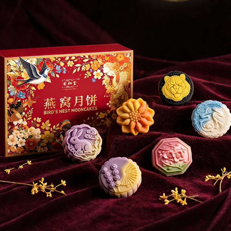 荣和堂燕窝月饼繁花飞燕礼盒6种花胶/鱼胶