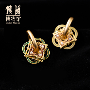 精致耳饰送女生轻奢高级气质国风耳饰 楼兰博物馆文创繁花耳环个性