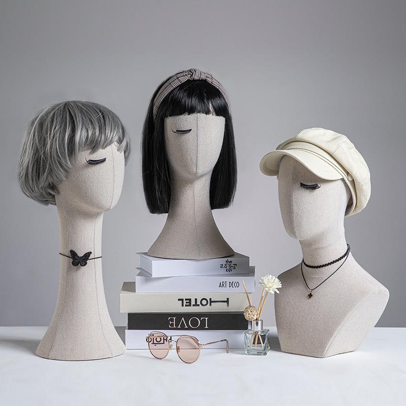 服装店帽托帽架橱窗假人头可扎针多功能家用头模架子多功能头模