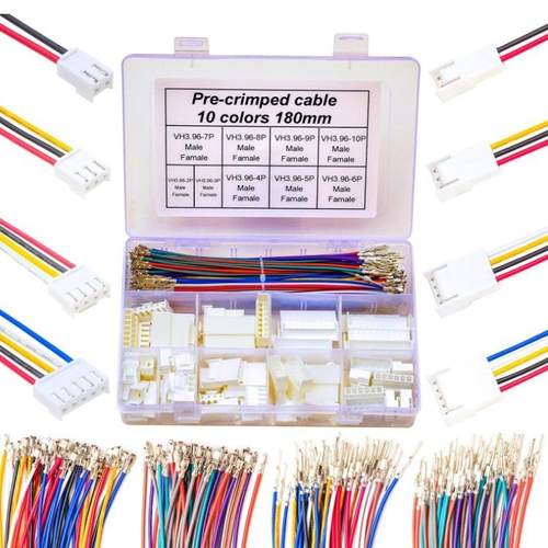 VH3.96MM公母头连接器套件20AWG预压接电缆,2345678910针外壳
