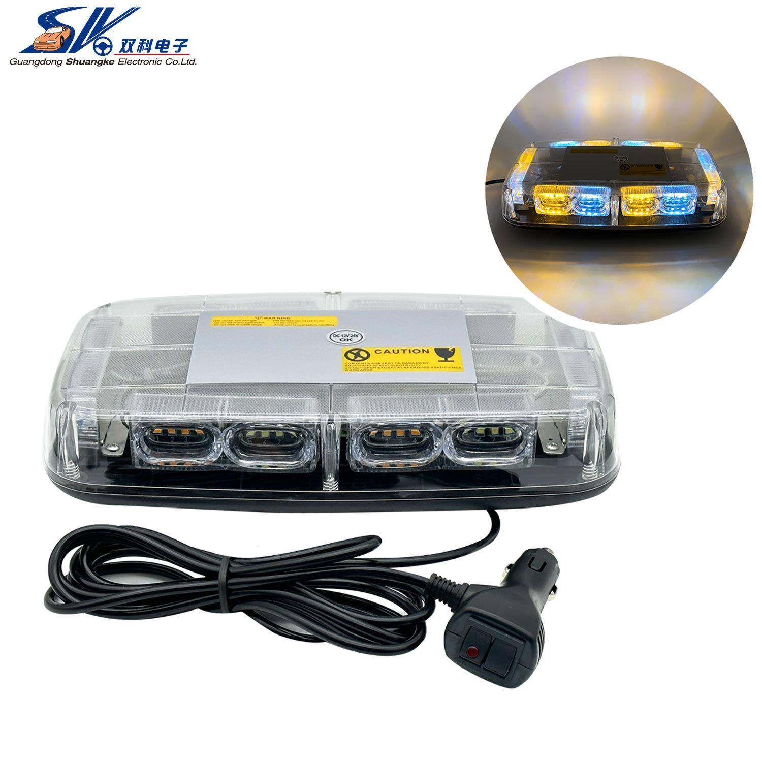 48LED车顶频闪灯高能见度紧急安全警告LED迷你短排灯带磁性底座