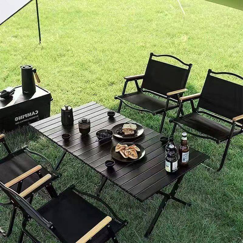 便携式户外折叠桌子露营桌子野餐桌椅套装野营用品装备加厚蛋卷桌