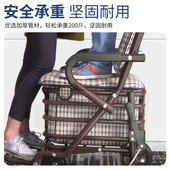 便携家用老人代步车可折叠购物四轮买菜车可推可坐老年收纳手推车