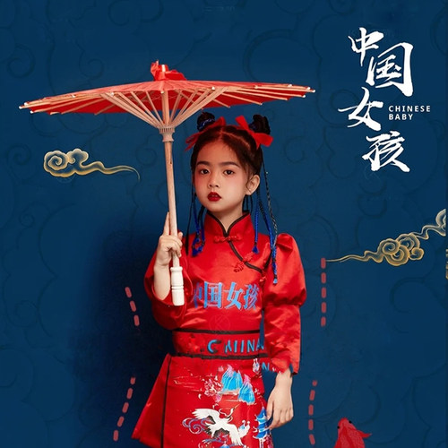 小号儿童油纸伞手工女童古风伞绸布古典舞蹈跳舞演出古装汉服古伞