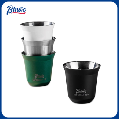 Bincoo意式咖啡萃取杯不锈钢浓缩杯双层量杯咖啡豆称重罐盎司接液